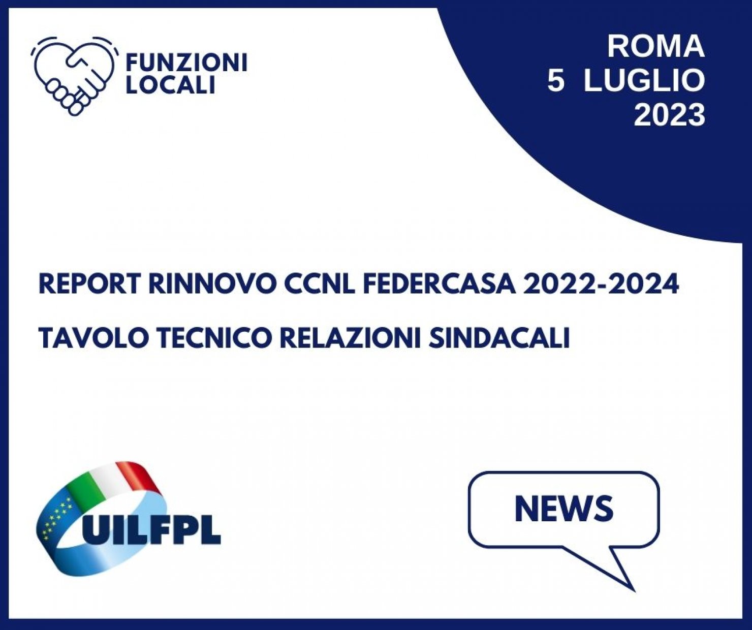 Rinnovo CCNL Federcasa 2022-2024. Tavolo tecnico Relazioni sindacali