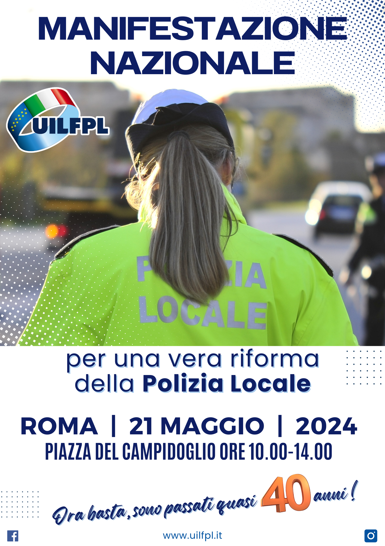 Roma, 21 maggio 2024: manifestazione nazionale per una reale riforma della polizia locale